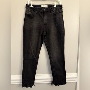 Bridge by Gly curvy ankle skinny jean, black, distressed, 30, vguc